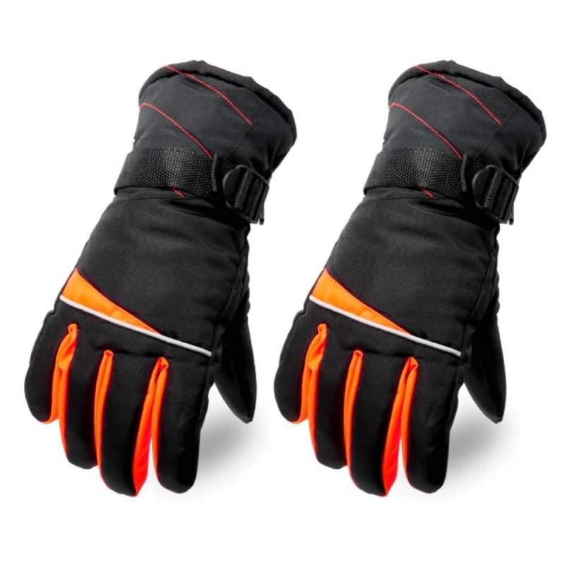Мужские и женские нескользящие теплые шерстяные лыжные перчатки, Нескользящие водонепроницаемые мотоциклетные снегоходные перчатки, перчатки для сноуборда - Цвет: RO