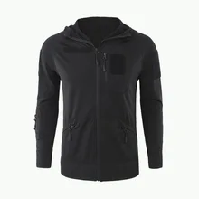 Открытый сплошной цвет молния с капюшоном спортивная толстовка флис повседневное теплое пальто