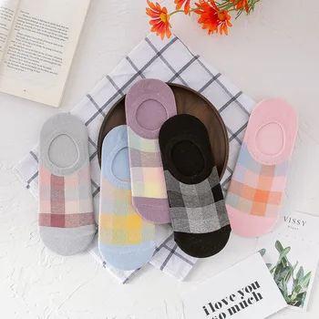 

Colorful Sock for Woman Plaid Socks Women Adult Kawaii Ladies Elegant No Show Sox Cotton Spring Summer Female Trendy Calcetines