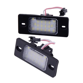 

CITALL 2Pcs 12V-30V 18 LED License Plate Light Fit for VW Golf MK4 MK5 Jetta Bora Passat Tiguan Porsche Cayenne 6000-6500K 128LM