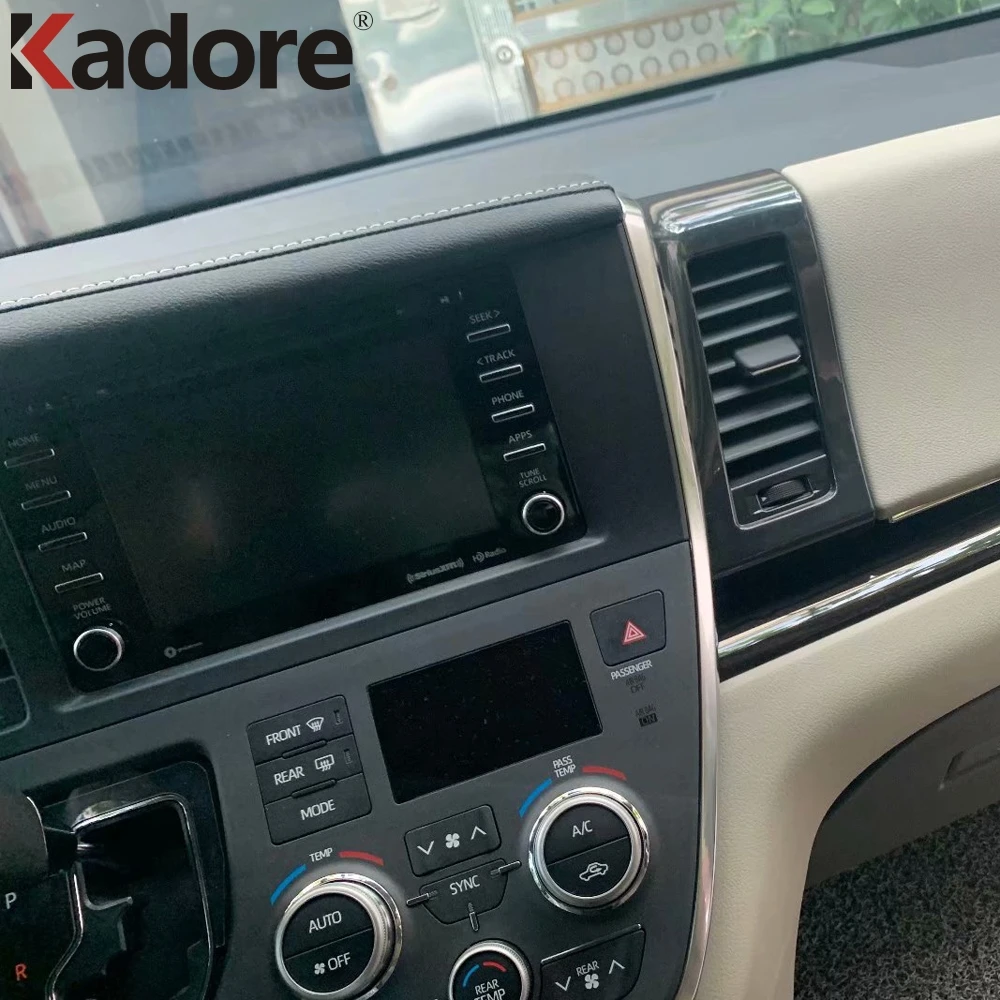 Для Toyota Sienna 2019 2020 углеродное волокно центральное управление интерьер автомобиля