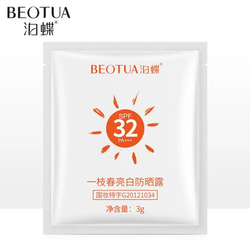 10 шт. SPF32+ солнцезащитный крем для лица, солнцезащитный крем для тела, солнцезащитный крем, защита от УФ-лучей, защита кожи, контроль жирности, осветление, путешествия