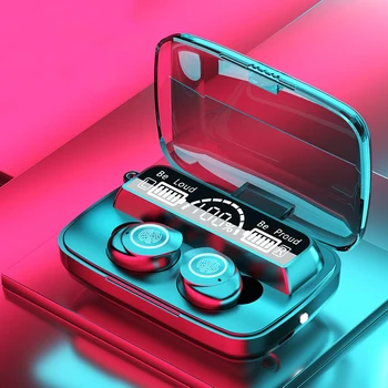 

New Sports Fitness Earphone Stereo Earset With 4000mAh Charging Base TWS Wireless Earphone Bluetooth 5.1 Touch Control Earbuds