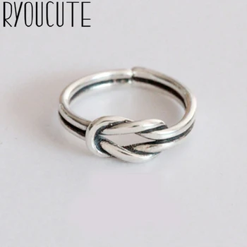 

Bohemian Vintage 925 Sterling Silver Bow Heart Rings For Women Gifts Girls Open Retro Antique Rings Wedding Jewelry