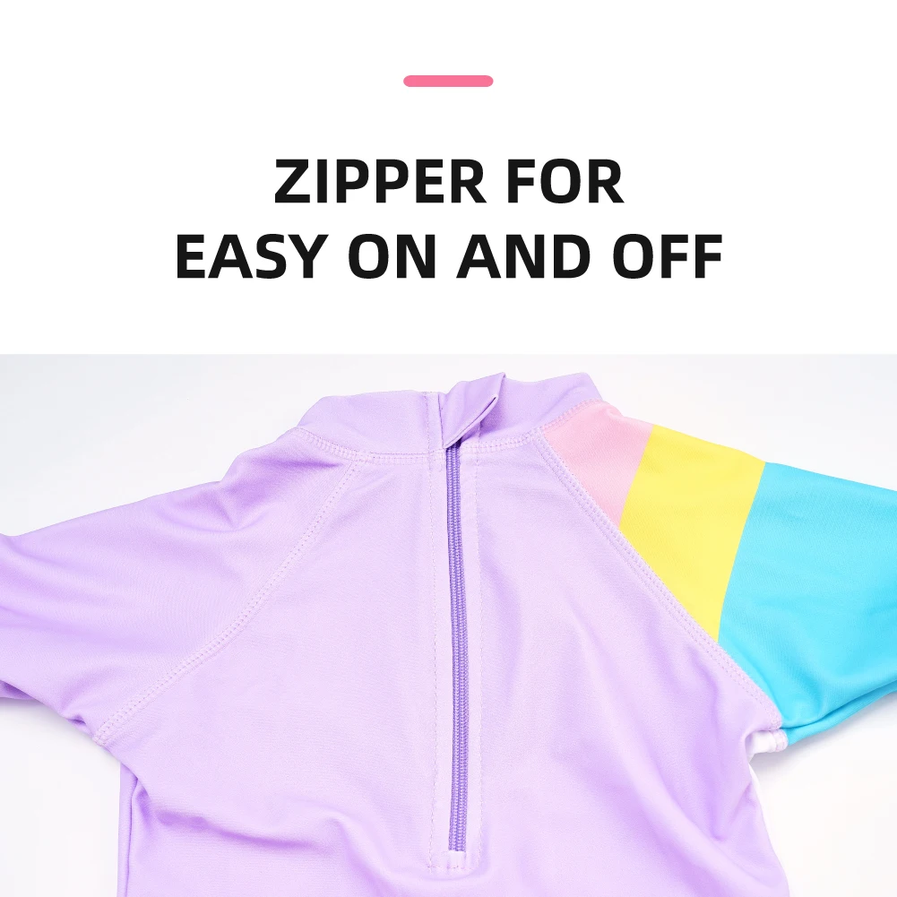 Happyflute New 7-24kg Boy&Girls' One-Piece Long Sleeve Pony Swimsuit Cute Baby Princess Swim Cloth For Summer 3