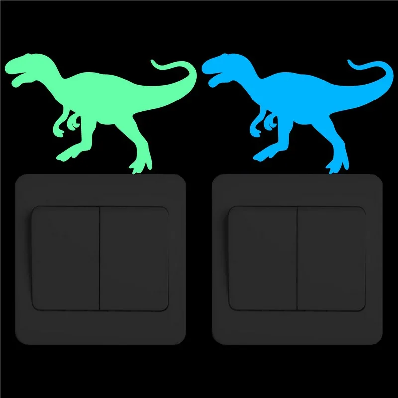 

Glow in the Dark Dinosaur Wall Stickers Kids Room Light Switch Sticker Children Bedroom Luminous Sticker Baby Home Decor Decals