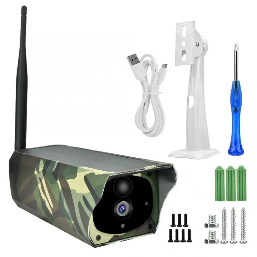 1080P HD Солнечная Wi Fi камера наружная беспроводная безопасности камуфляжная Лидер