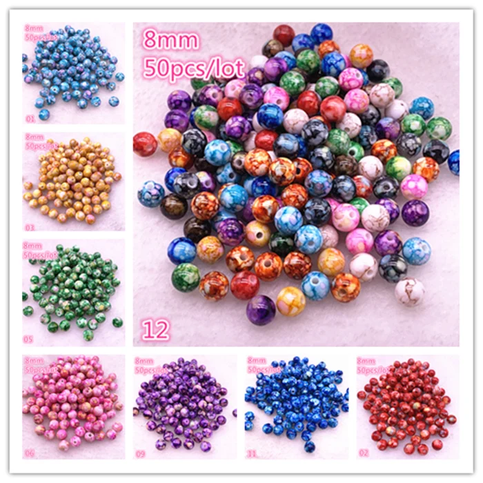 wholesale 50pcs 100pcs acrylic bead loose spacer charm beads  6mm u pick 