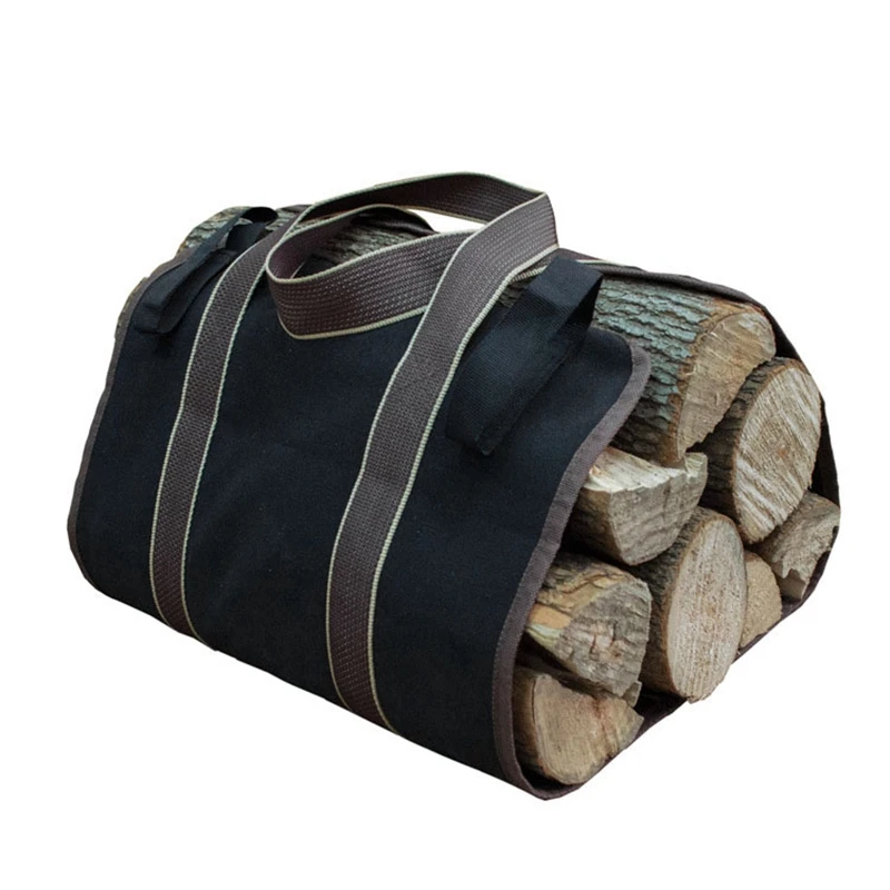 

Camping Log Storage Bag Heavy Duty Canvas Firewood Log Carrier Log Tote Bags