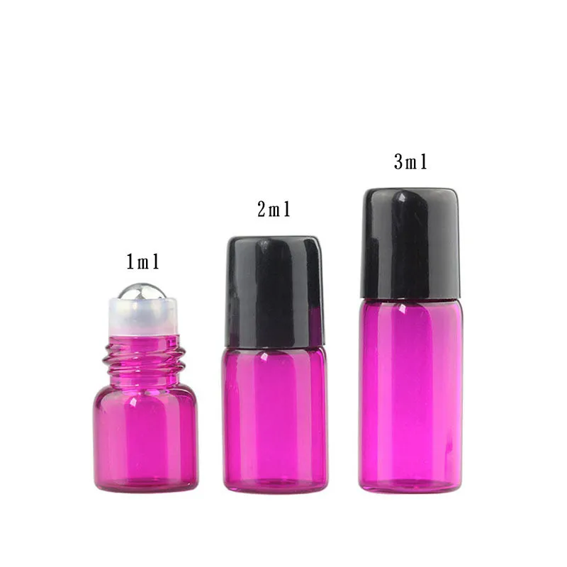 50PC Pack 1ml 2ml 3ml 5ml Colorful Glass Roll on Bottles Doterra Containers Sample bottle Essential 5