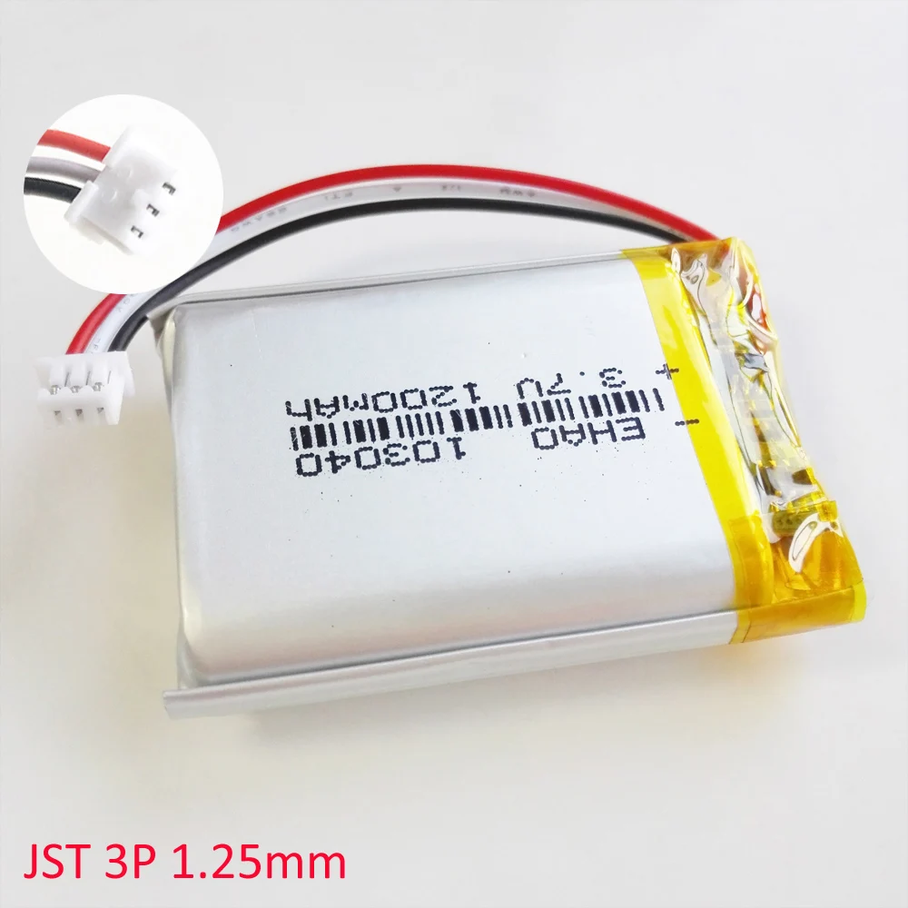 Lot De 5 Batteries LiPo 3.7V 1200mAh Avec Connecteur JST - Parfait Pour Caméras Et Appareils Portables