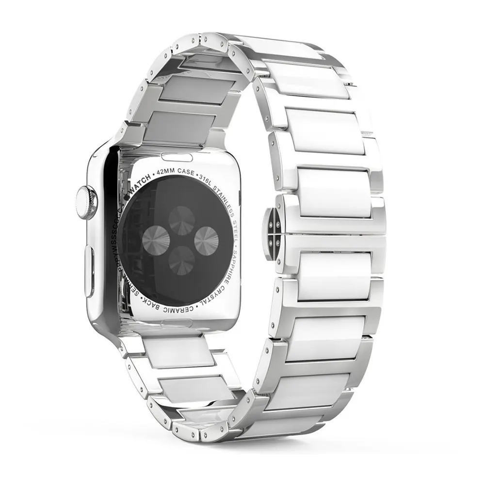 Роскошный ремешок из нержавеющей стали для Apple Watch band 42 мм 38 мм 44 мм 40 мм браслет pulseira ремешок для iwatch series 4 3 2 1