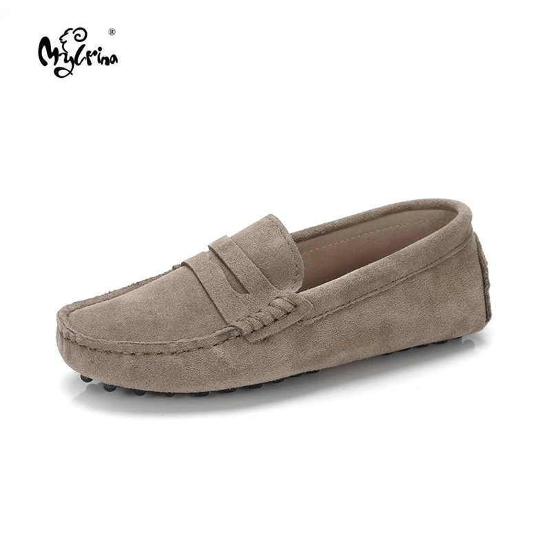 

MYLRINA Shoes Women Genuine Leather Spring Flat Shoes Casual Loafers Slip On Women's Flats Shoes Moccasins Lady Driving Shoes