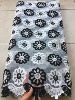 

Special offer Black and white French net lace withe beads zp1,Beautiful Tulle Lace African high quality mesh lace fabric