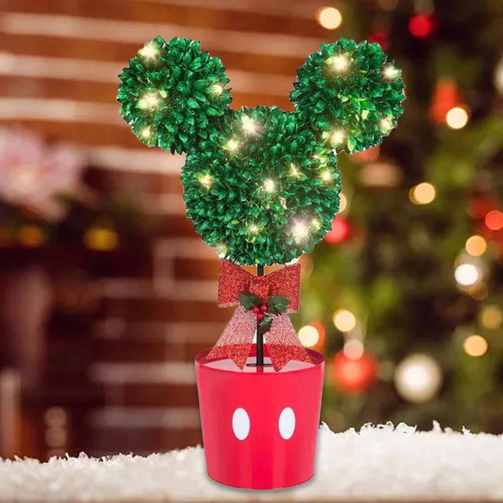 Mickey Christmas 2022 1Pc Christmas Mickey Led Tree Flower Pot Decoration Christmas Home Wedding  New Year 2022 Decoration Fake Plants Artificial Art|Figurines & Miniatures|  - Aliexpress