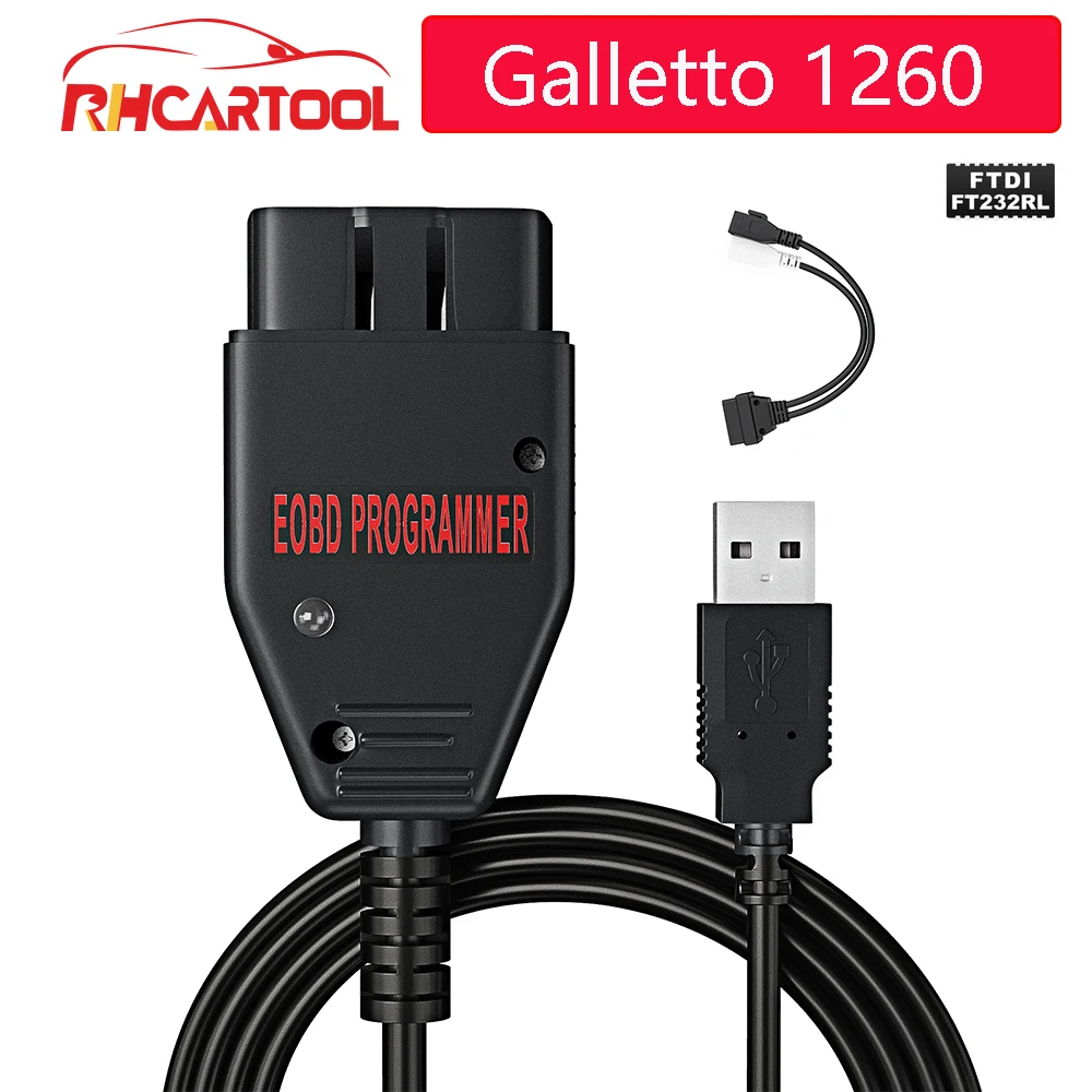 Диагностический кабель OBD2 Galletto 1260 ECU чип инструмент для настройки EOBD мигалка ЭБУ