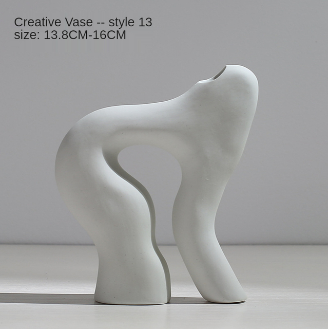 Ceramic Vase White Nordic Style Ceramic Vase Modern Minimalist Vase Vase for Home Decoration Decoracion Nordica Hogar