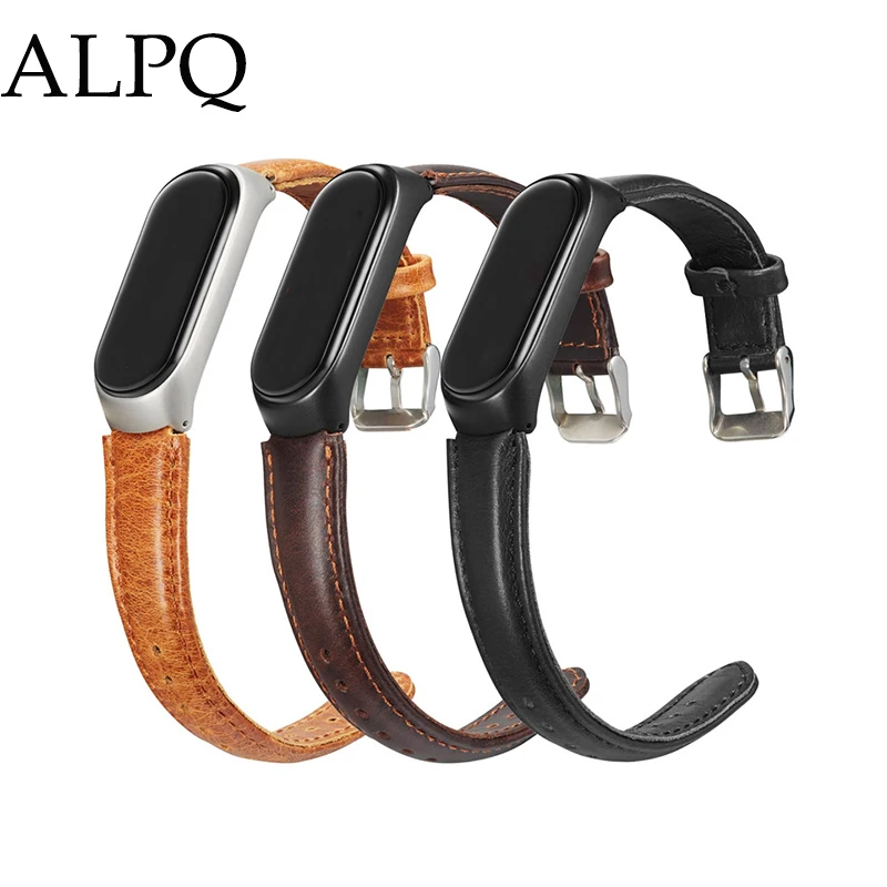 Ремешок ALPQ из натуральной кожи для браслета Xiaomi Mi Band 3 браслеты в стиле ретро
