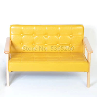 Фотографическое искусство детский диван мультяшный твердый деревянный детский маленький диван девочка принцесса два сиденья детское кресло Zitzak Bean Bag - Цвет: Цвет: желтый