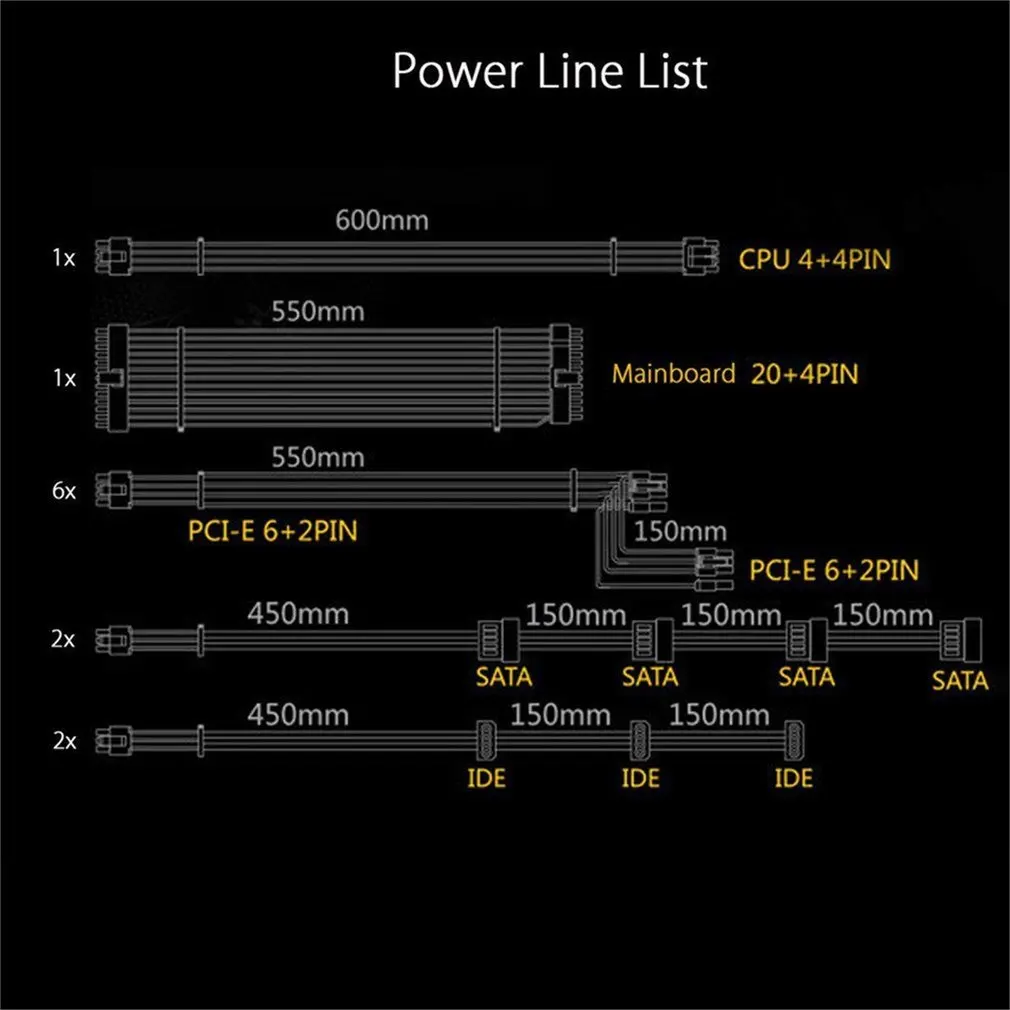 1300 Вт источник питания для 6GPU Eth Rig эфириума монета Шахтерская машина с низким уровнем шума охлаждающий вентилятор