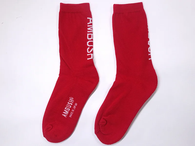 2019FW 1:1, лучшее качество, засада, носки для женщин и мужчин, унисекс, носки, засада, логотип, вышивка, хлопок, чулки - Цвет: Красный
