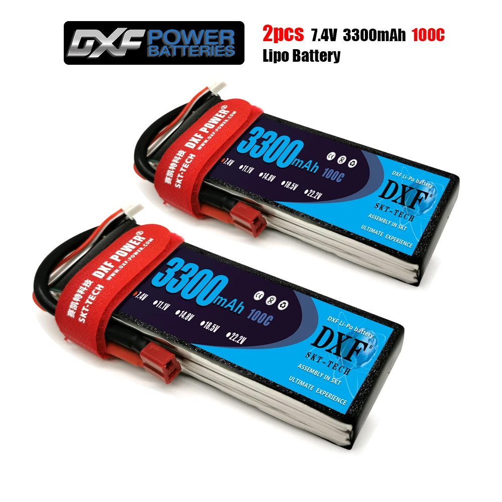 Литий-полимерный аккумулятор DXF 3300 мАч 7 4 В 100C-200C 2S XT60/DEANS/XT90/EC5 для AKKU Drone FPV грузовик
