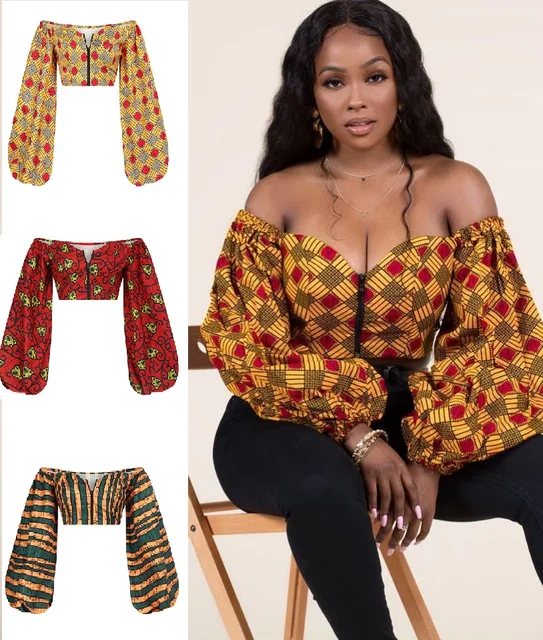 Ojah African Off Shoulder Crop Top