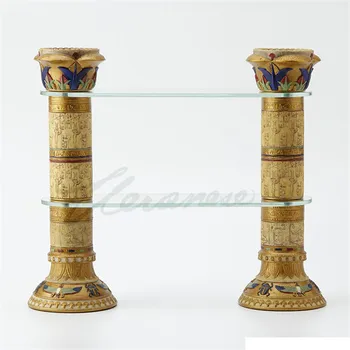 

36.5cm Creative Ancient Egypt Display Art Sculpture Showing Stand Figurine Resin Crafts Decorations For Home Birthday Gift R3681