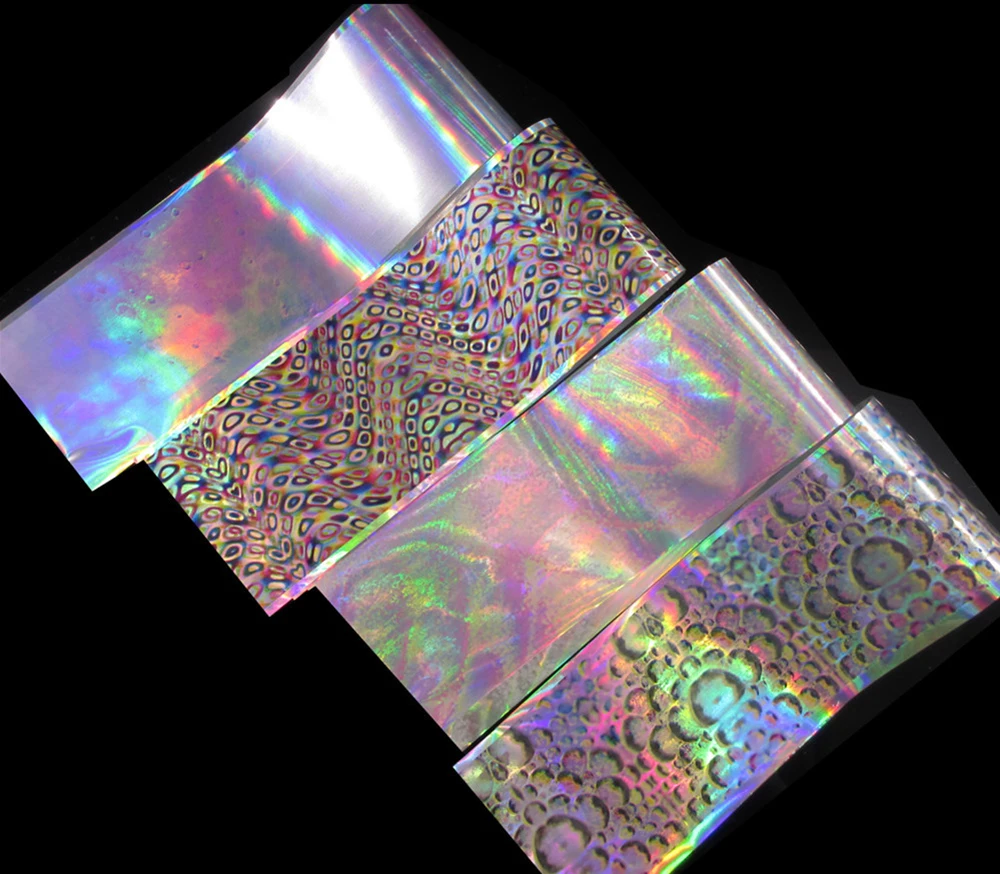 

4CM*20CM 16 /sets Color Laser Nail Transfer Film Holo Star Pattern DIY Nail Art Tip Full Cover Holographic Nail Foil Sticker