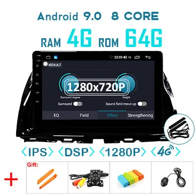9.0 4G 64G DSP 1280P 64G Android 9,0 1280P Carplay Авто радио gps для Mazda CX5 CX-5 2013 рекордер навигация ips экран без DVD плеера - Цвет: 9.0 4G 64G DSP 1280P