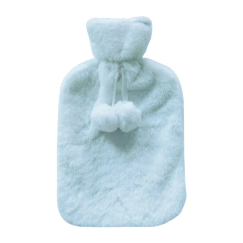 Bouillotte fluffy cocooning avec pompon unie