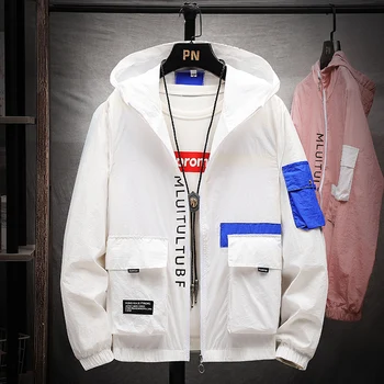 

Dandy Sunscreen Serve Male Ultrathin Ventilation Sunscreen Clothes Trend Solid Color Defence Sai. Man Loose Coat Summer Thin