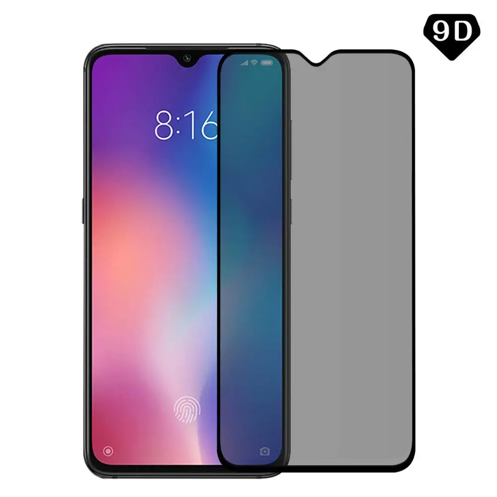Закаленное стекло 9D с полным покрытием для конфиденциальности Xiaomi CC 9