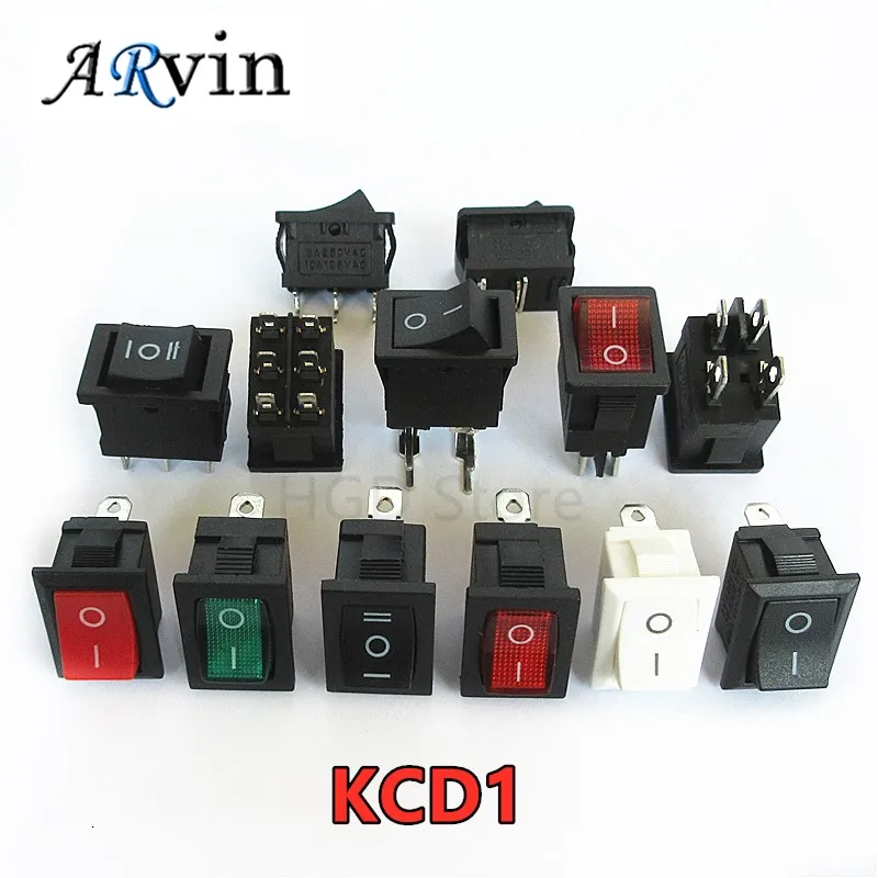 5 шт./лот KCD1 21*15 мм 1 2 3 4 6-контактный переключатель ВКЛ./ВЫКЛ. Для лодки автомобиля