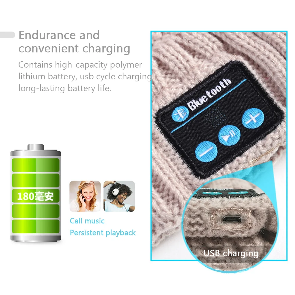 Модная шапка бини, шапка, беспроводная Bluetooth гарнитура, гарнитура, динамик, микрофон, зимняя, для спорта на открытом воздухе, стерео, музыка, шапка