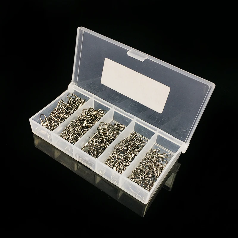ABUO-96Pcs из нержавеющей стали рыболовные поворотные оснастки шарикоподшипника замок Rolling поворотный разъем рыболовные снасти комплект