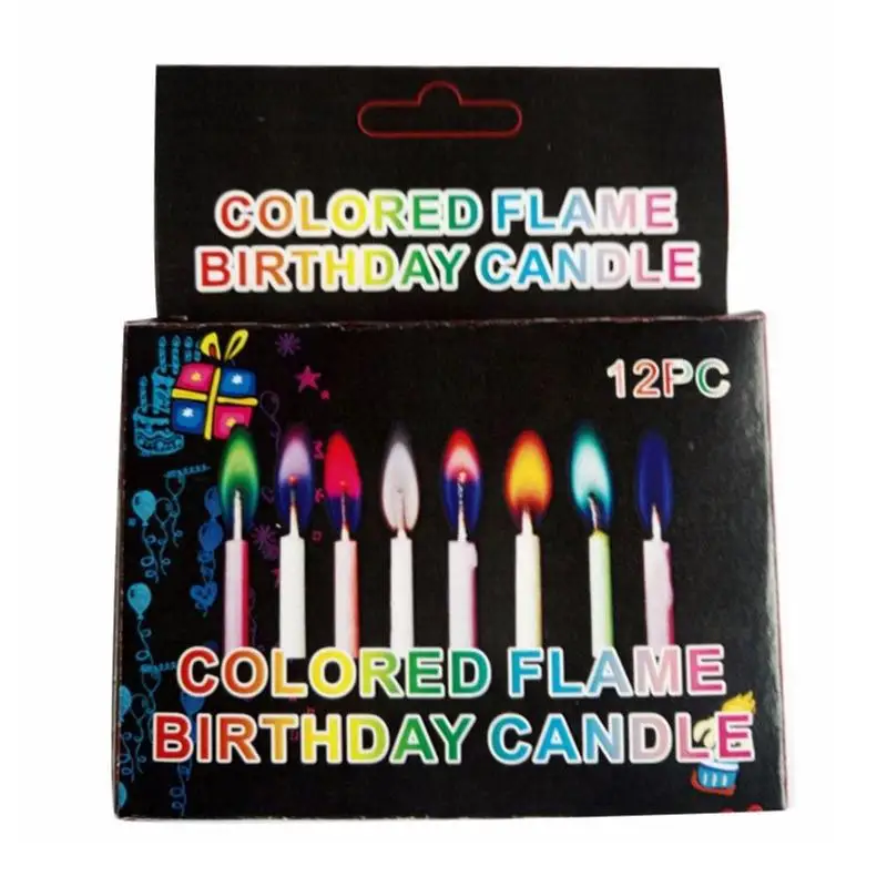 Birthday candle 12 шт., праздничные вечерние канделябры на день рождения, свадебные принадлежности для торта, десерта, цветные длинные свечи-карандаши, рождественские украшения - Цвет: Birthday candle