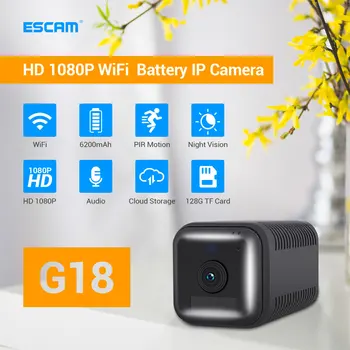

ESCAM G18 1080P Full HD Rechargeable Battery PIR Alarm WiFi IP Camera With Two Way Audio