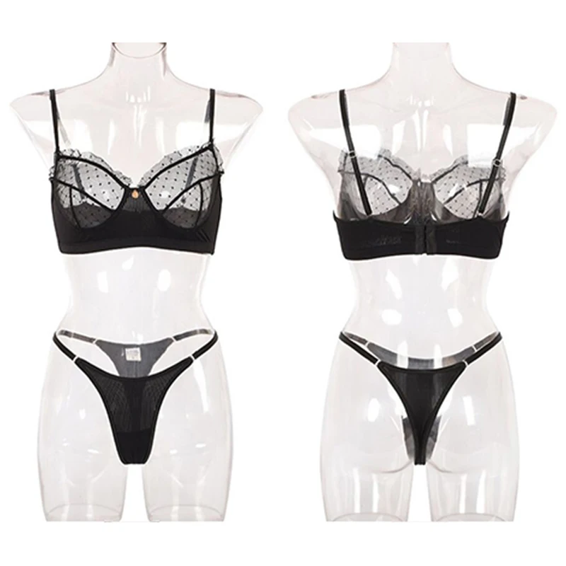 bra and panty sets Pink Women Sexy Hollow Lingerie Set Lace Transparent Bra Deep V Erotic Underwear Sets Sexy Crop Tops Halter Open Bra Panties Set sexy bra panty set