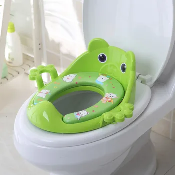 

Baby Potty Toilet Trainer Potty Training Toilet Handle Backrest Toddlers Anti-Slip Toilet Training Seat Reusable Baby Potty Pad