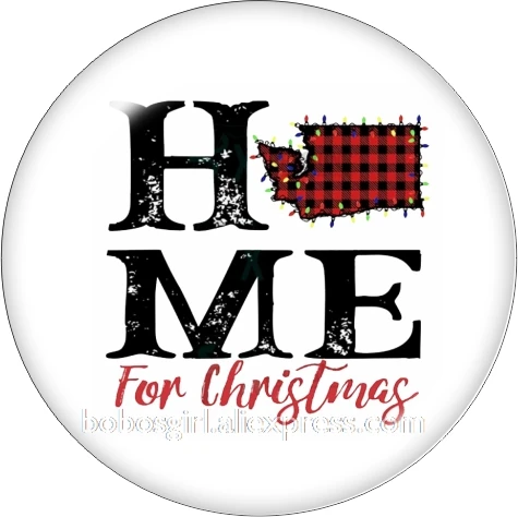 Merry Christmas HOME USA 18 мм кнопка оснастки ювелирные изделия DIY браслет Круглый Фото стеклянные кабошоны TW6352 - Окраска металла: B7391