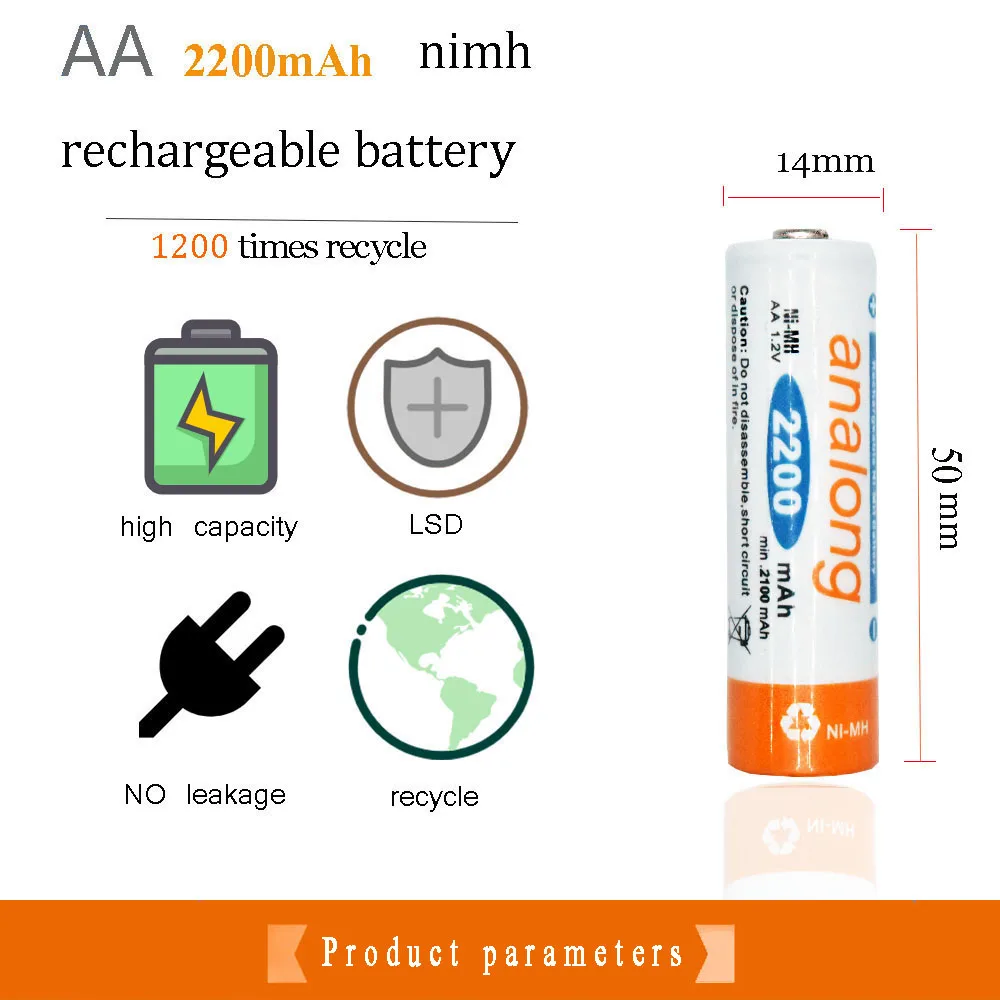 20 шт aa Аккумуляторная батарея analong 1,2 v nimh батарея aa 2a батареи для heablight камеры игрушки