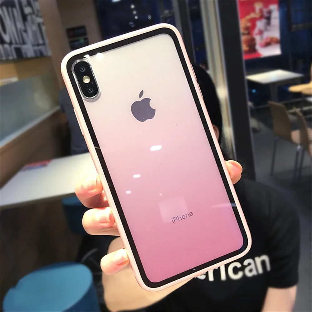 Lovebay прозрачный градиентный чехол для телефона для iPhone 11Pro XS Max XR X акриловый чехол для iPhone 11 7 8 6 6S Plus задняя крышка