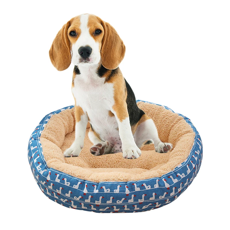 Autumn Winter Dog Bed Round Geometric Patterns Pet Bed Warm Washable Dog Beds For Small Dogs Medium Dogs Pet Supplies