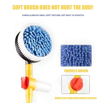 

Detachable Accessories Styling Car Wash Mop Hand Tool Automatic Rotate Soft Portable Switch Water Flow Spray Foam Cleaning Brush