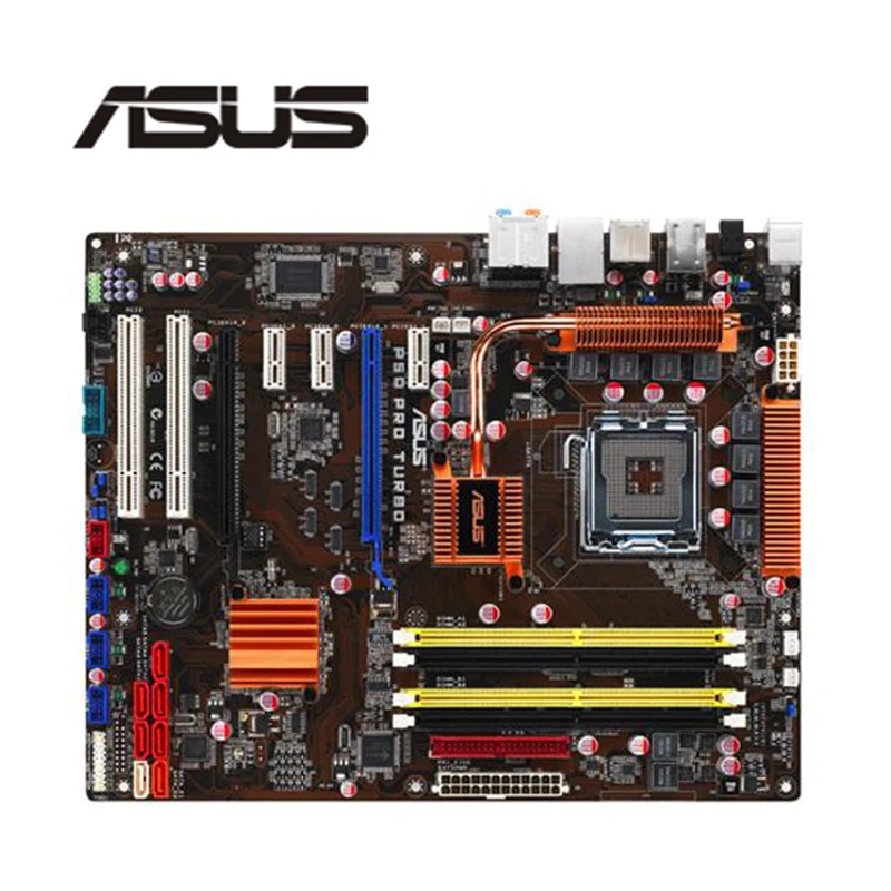 

For Asus P5Q PRO Turbo Desktop Motherboard P45 Socket LGA 775 Q8200 Q8300 DDR2 Original Used Mainboard On Sale