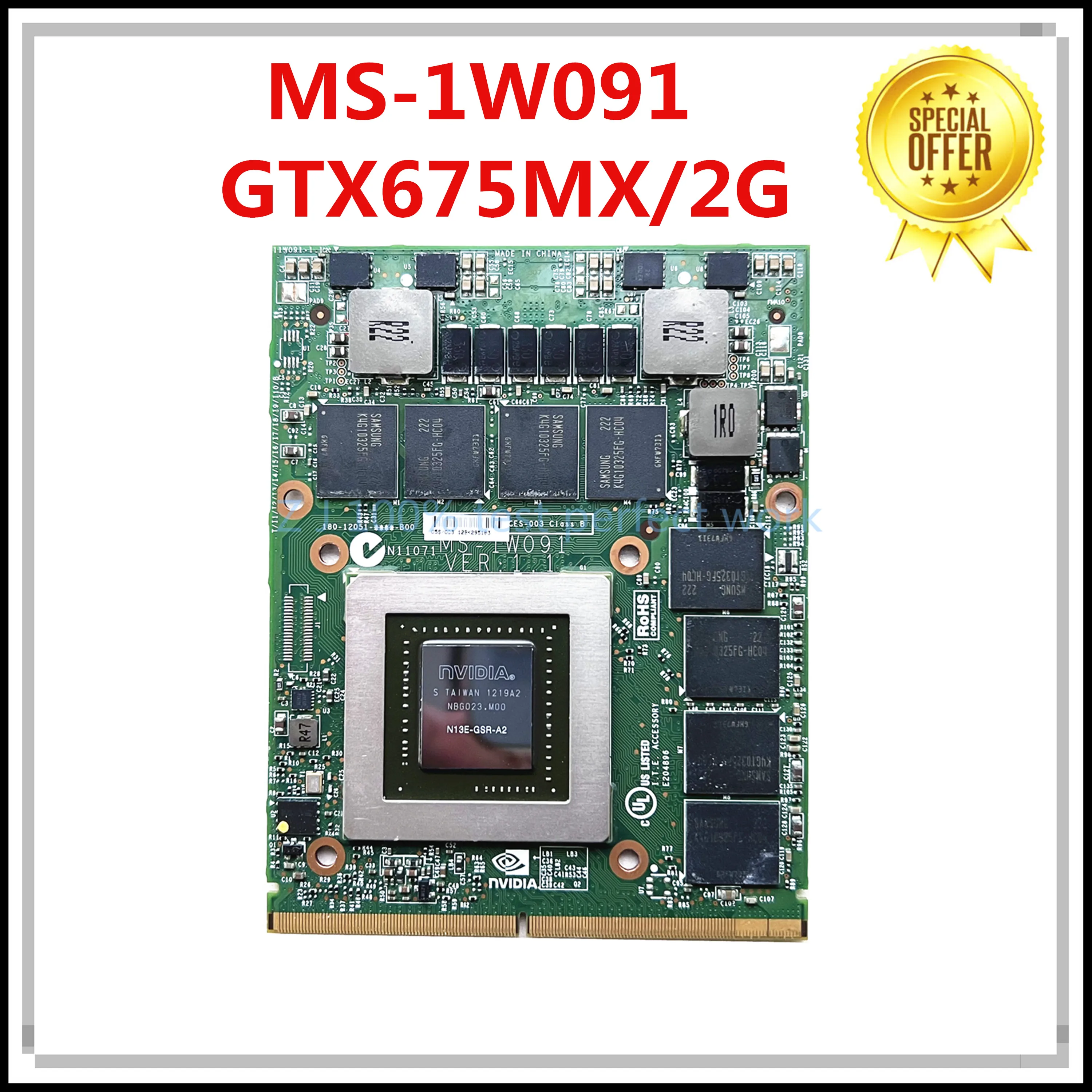Видеокарта MS-1W091 версия: 1 N13E-GSR-A2 GTX 675MX GDDR5 VGA для MSI GT70 GT60 MS-1762 MS-1763 MS-16F3 MS-16F4 |