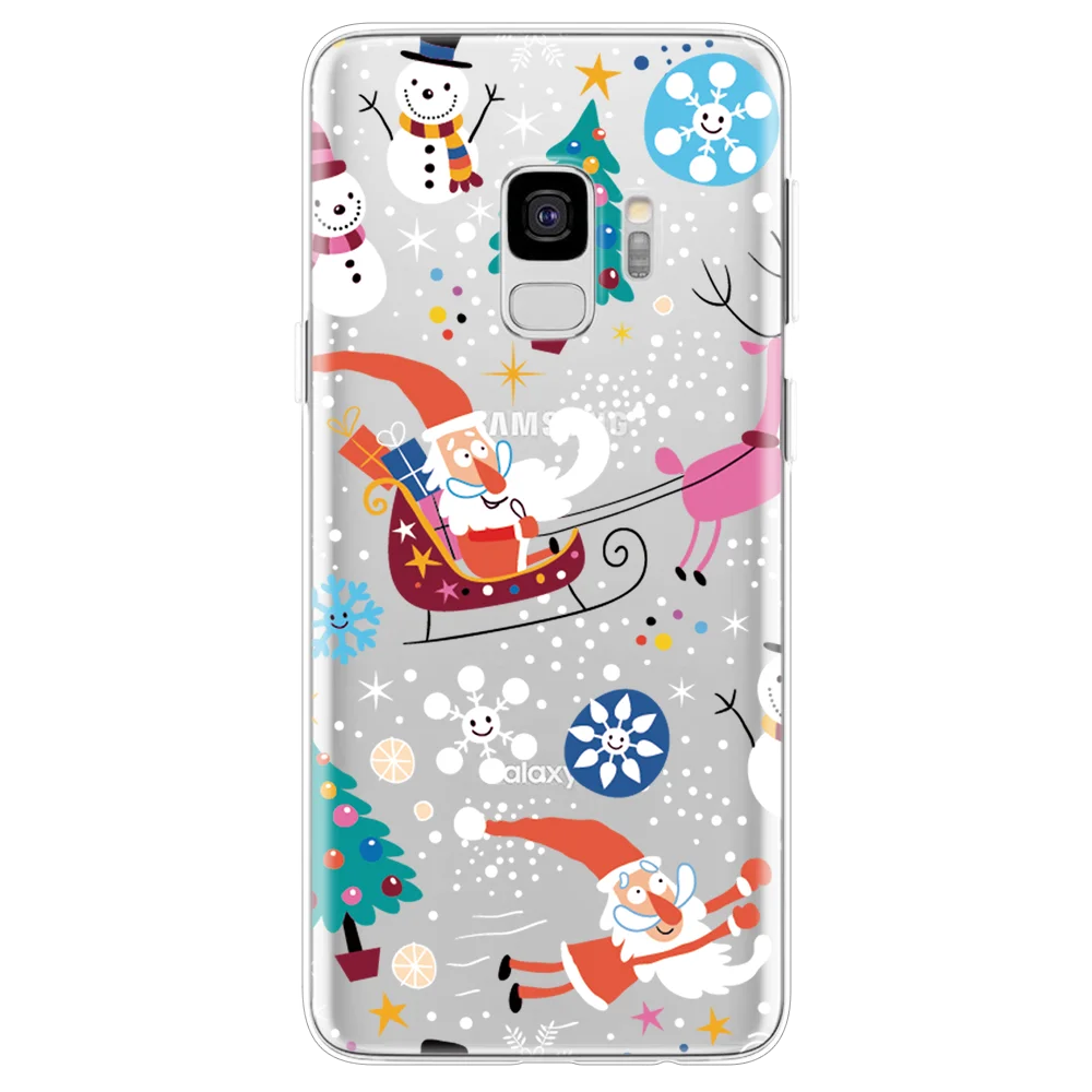 Одежда для сна из хлопка с рождественскими рисунками чехол для samsung Galaxy A70 A60 A50 A40 A30 A20e A10e A10S A10 A6 A8 плюс A3 A5 A6s A7 A8s A9 Fundas