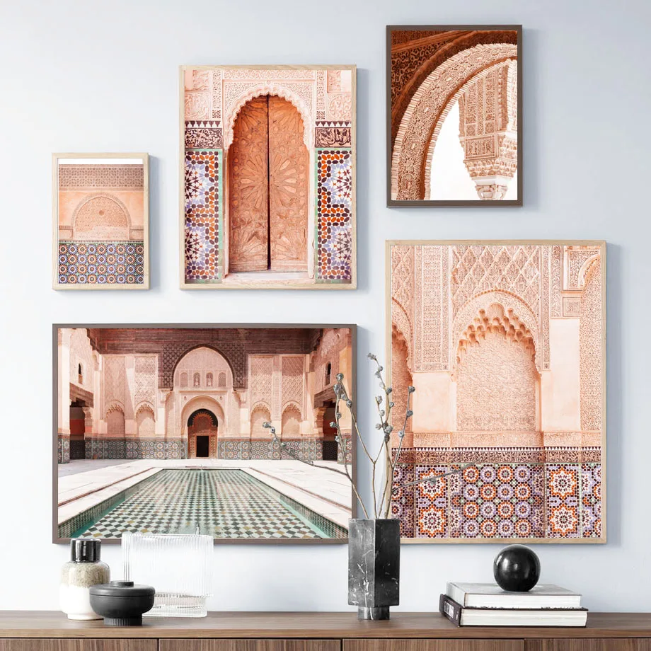 Wall-Art-Canvas-Painting-Moroccan-East-Gate-Arabic-Style-Nordic-Posters-And-Prints-Wall-Pictures-For