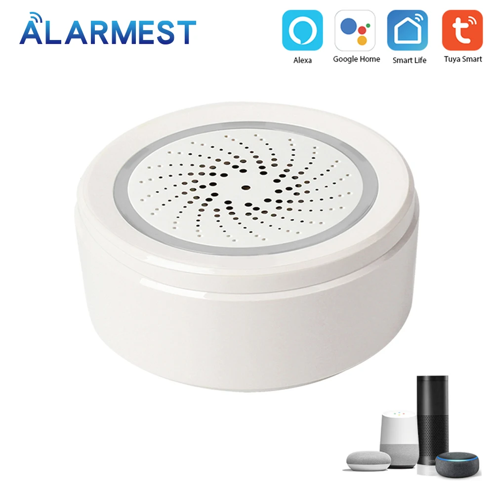 Inteligente sem Fio Temperatura de Energia e Umidade Casa Sirene Alarme Sensor Usb Detector wi fi